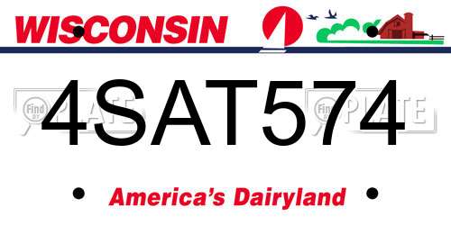 4SAT574 Wisconsin License Plate