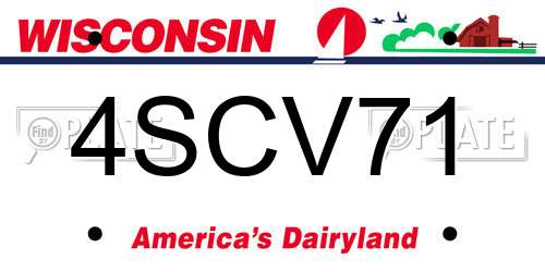 4SCV71 Wisconsin License Plate
