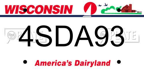 4SDA93 Wisconsin License Plate