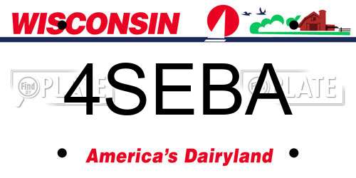 4SEBA Wisconsin License Plate