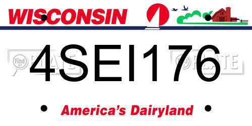 4SEI176 Wisconsin License Plate