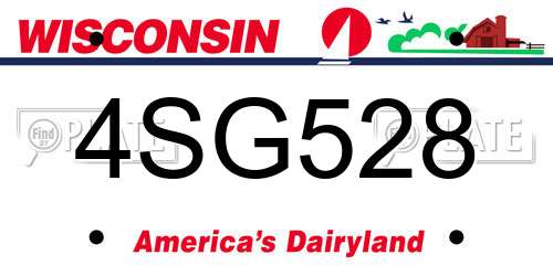 4SG528 Wisconsin License Plate