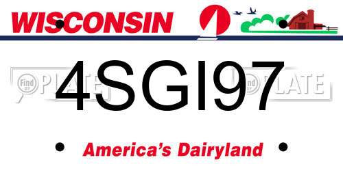 4SGI97 Wisconsin License Plate