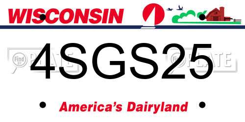 4SGS25 Wisconsin License Plate