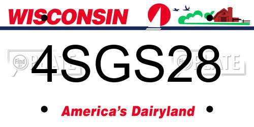 4SGS28 Wisconsin License Plate