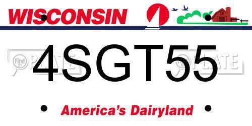 4SGT55 Wisconsin License Plate