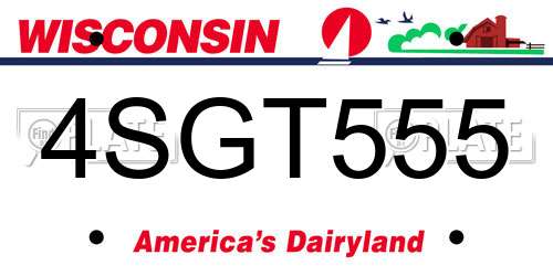 4SGT555 Wisconsin License Plate