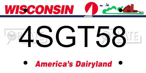 4SGT58 Wisconsin License Plate
