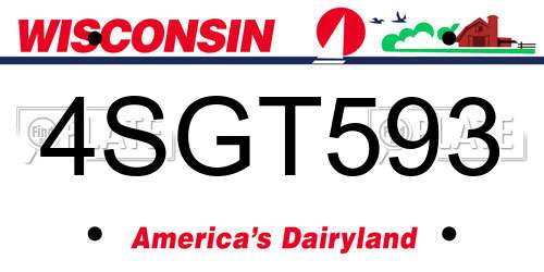 4SGT593 Wisconsin License Plate