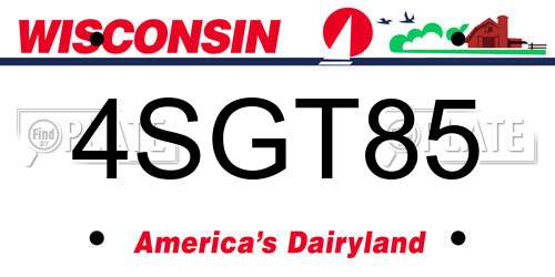 4SGT85 Wisconsin License Plate
