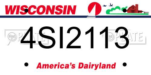 4SI2113 Wisconsin License Plate
