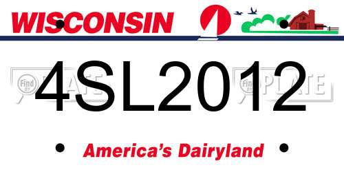 4SL2012 Wisconsin License Plate