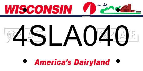 4SLA040 Wisconsin License Plate