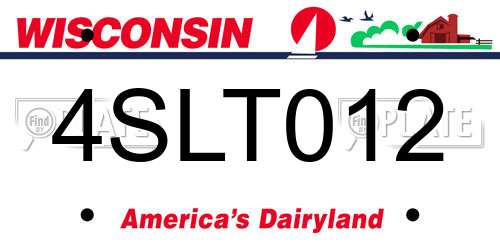 4SLT012 Wisconsin License Plate