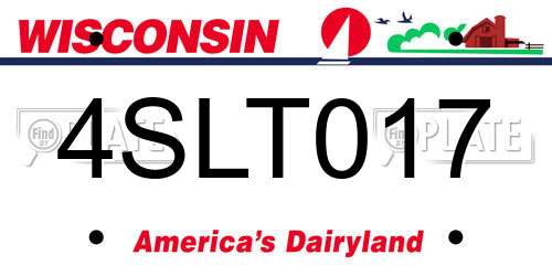 4SLT017 Wisconsin License Plate
