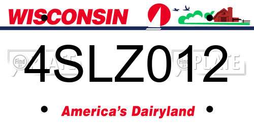 4SLZ012 Wisconsin License Plate