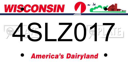 4SLZ017 Wisconsin License Plate