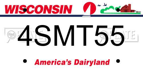 4SMT55 Wisconsin License Plate