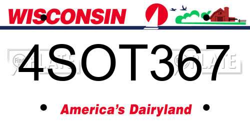 4SOT367 Wisconsin License Plate