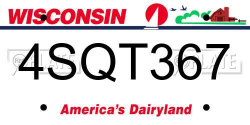 4SQT367 Wisconsin License Plate