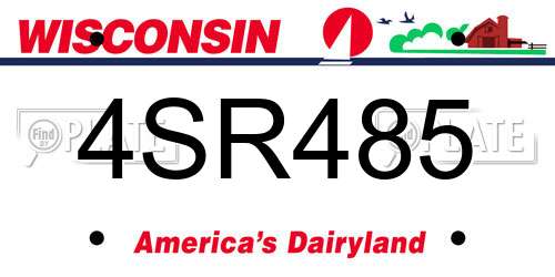 4SR485 Wisconsin License Plate