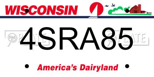 4SRA85 Wisconsin License Plate