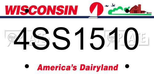 4SS1510 Wisconsin License Plate