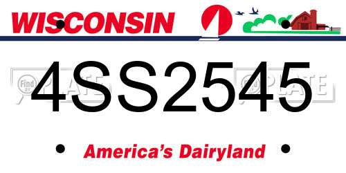 4SS2545 Wisconsin License Plate