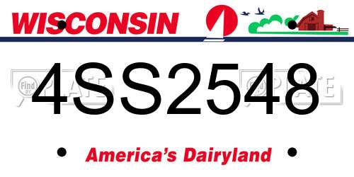 4SS2548 Wisconsin License Plate