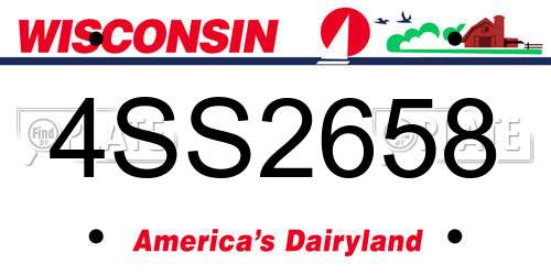 4SS2658 Wisconsin License Plate