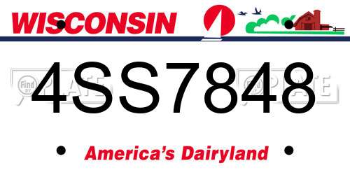 4SS7848 Wisconsin License Plate