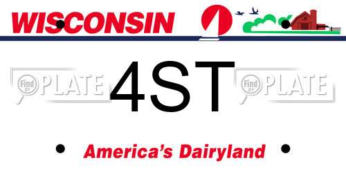 4ST Wisconsin License Plate