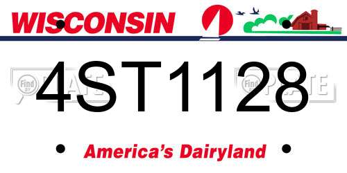 4ST1128 Wisconsin License Plate