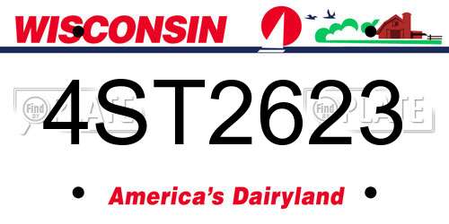 4ST2623 Wisconsin License Plate