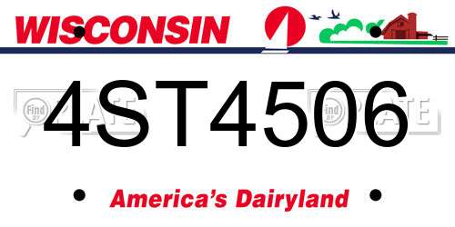 4ST4506 Wisconsin License Plate