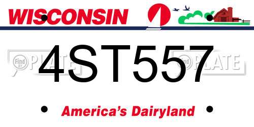 4ST557 Wisconsin License Plate