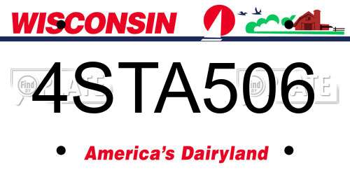4STA506 Wisconsin License Plate