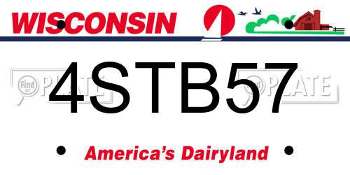 4STB57 Wisconsin License Plate