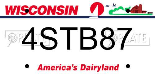 4STB87 Wisconsin License Plate