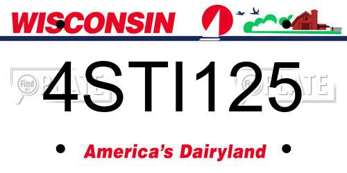 4STI125 Wisconsin License Plate