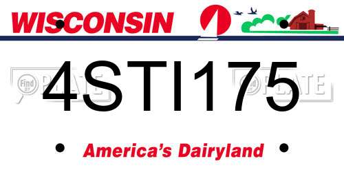 4STI175 Wisconsin License Plate