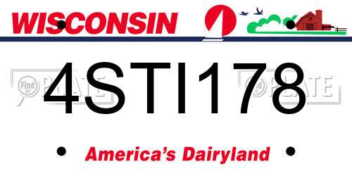 4STI178 Wisconsin License Plate