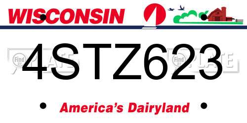 4STZ623 Wisconsin License Plate