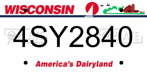4SY2840 Wisconsin License Plate