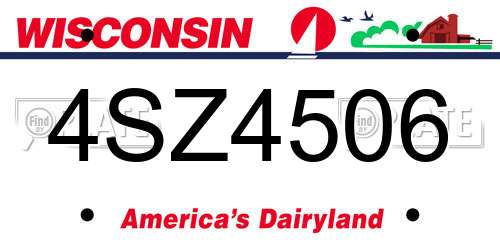 4SZ4506 Wisconsin License Plate