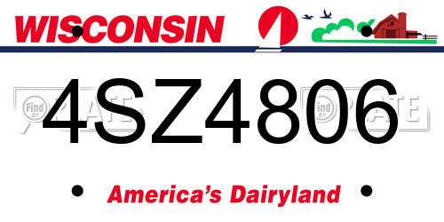 4SZ4806 Wisconsin License Plate