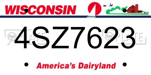 4SZ7623 Wisconsin License Plate