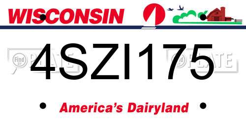 4SZI175 Wisconsin License Plate