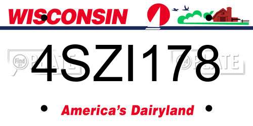 4SZI178 Wisconsin License Plate