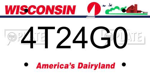 4T24G0 Wisconsin License Plate